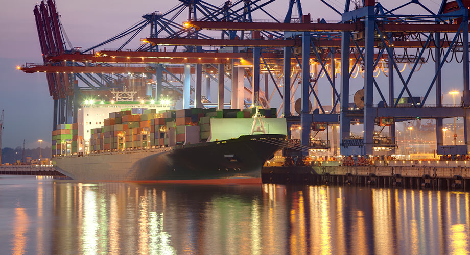 Cargo and truck at harbour